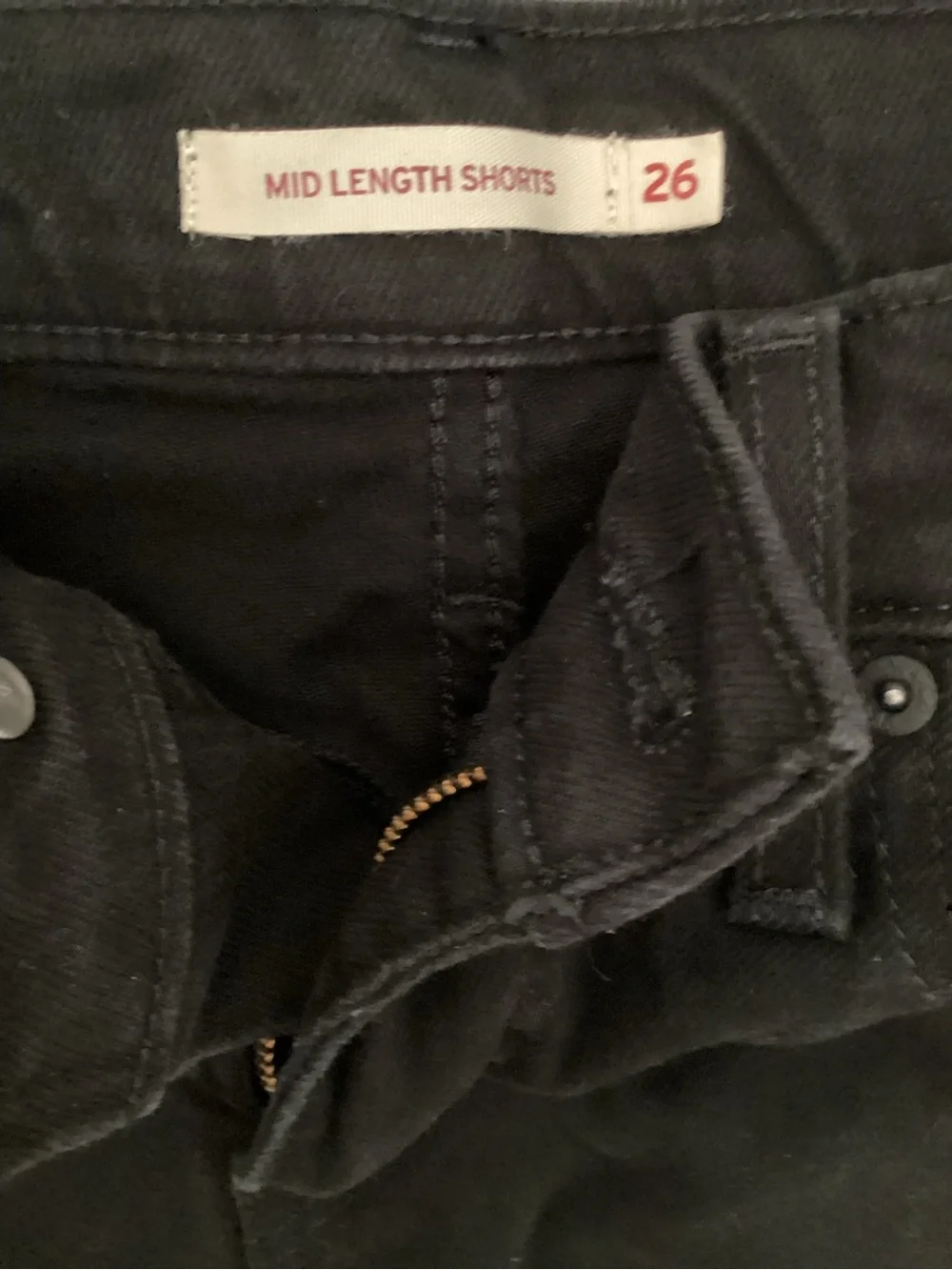 Levi's Black Rolled-Hem Denim Shorts